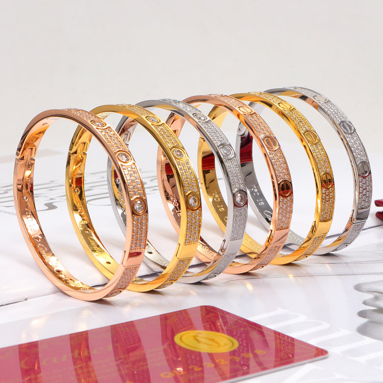 CAB25 Bracelet full diamonds screw bracelet no screwdriver Jewelry