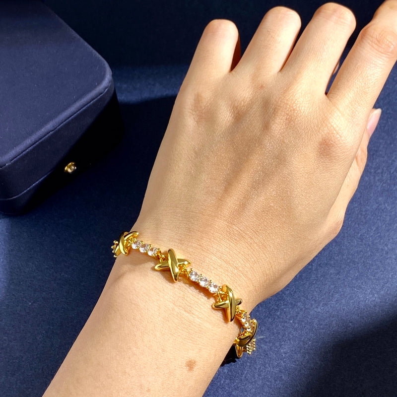 TB79 New Bracelet Brass Material Gold Plated Jewelry 18.5cm+3cm Jewelry
