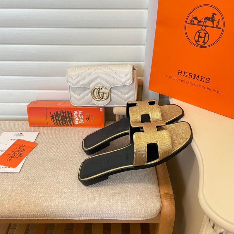 MJHS7 Leather slippers Women shoes 35-42 With box