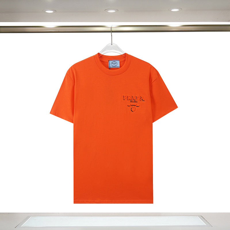 PRC58 New Men's and women's letter embroidery short-sleeved T-shirt Clothing