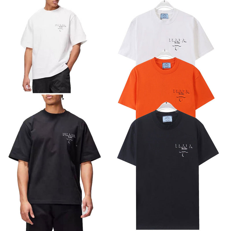 PRC58 New Men's and women's letter embroidery short-sleeved T-shirt Clothing
