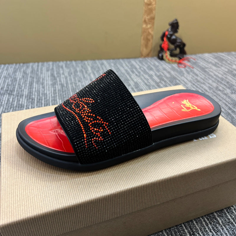 YCL10 Leather Man slippers shoes High quality with box