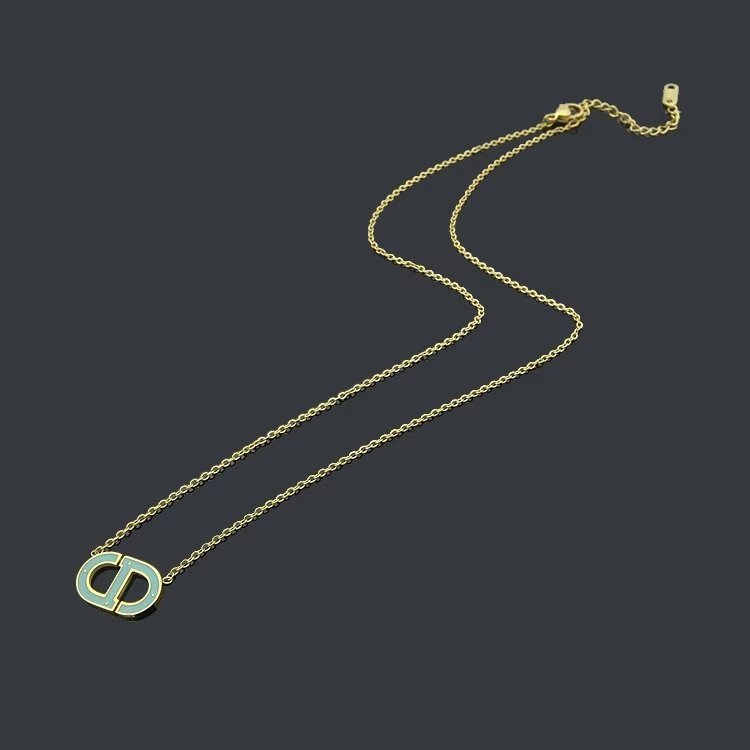 DN01 Colorful Letter Pendant Necklace Jewelry