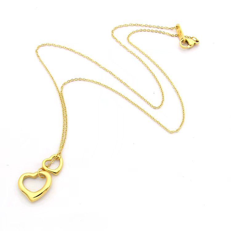 TN026 Women's heart-shaped stainless steel necklace jewelry