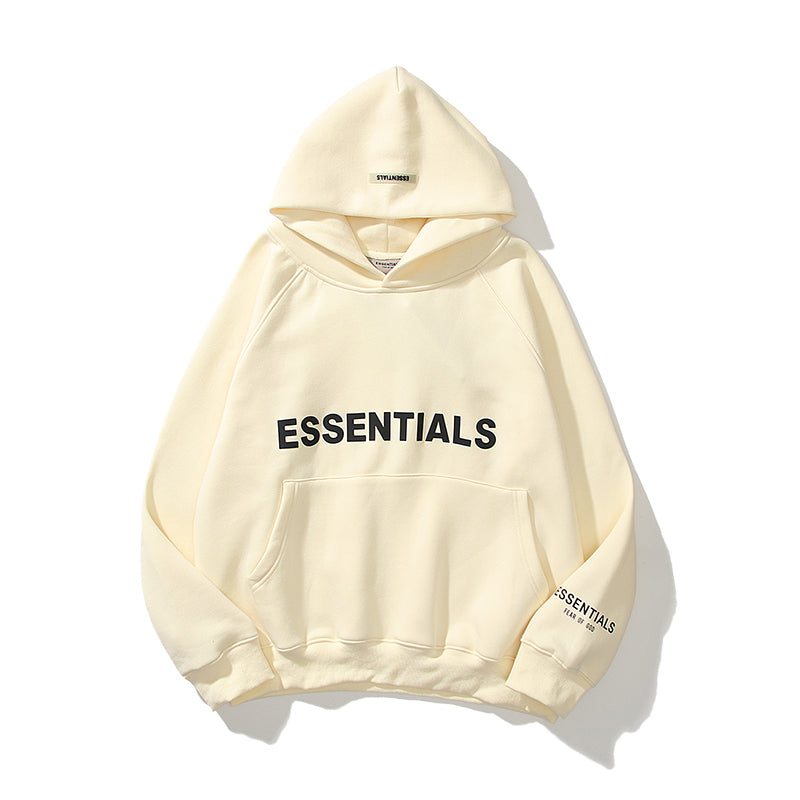 ESC1 Men's and women's three-dimensional letter printing loose plus fleece hoodie