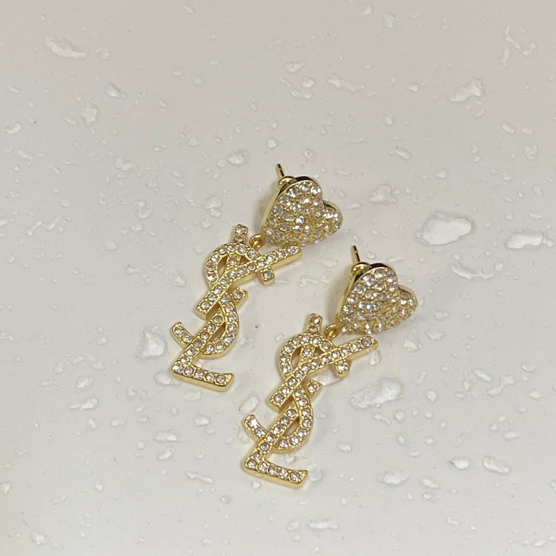 YSE9 New fashion full of diamond love stud earringsjewelry jewelry