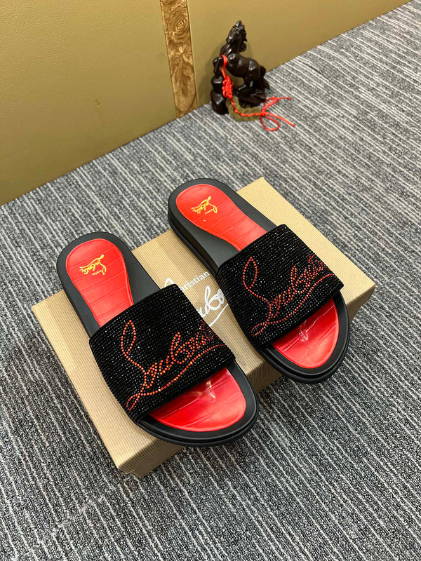 YCL10 Leather Man slippers shoes High quality with box