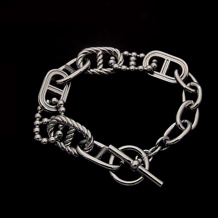 HB02 Men's pig nose letter bracelet jewelry