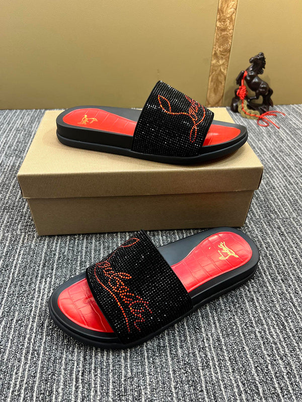 YCL10 Leather Man slippers shoes High quality with box