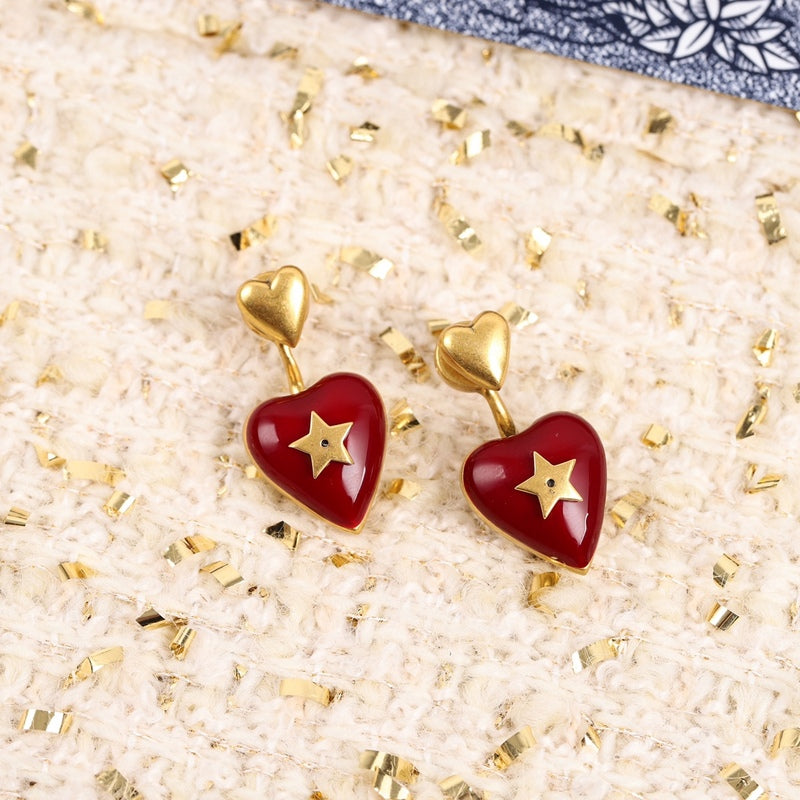 DE129 Classic ladies love pattern stud earrings Jewelry