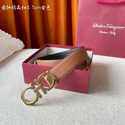 FBL7 wide 3.5cm total length 95-125cm Leather Belt High Quality With packing
