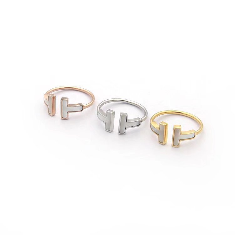 TJ01  Double T Shell Ring Jewelry