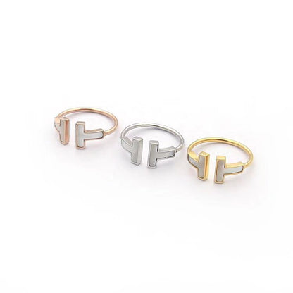 TJ01  Double T Shell Ring Jewelry