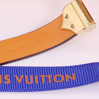 LVB46 Leather Bracelet 316L steel plating gold Bangle Jewelry