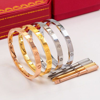 CAB15 brand bangle LOVE bracelet screw bracelet with screwdriver The most classic bangle 316L steel 18K gold plated  Jewelry 15-22cm