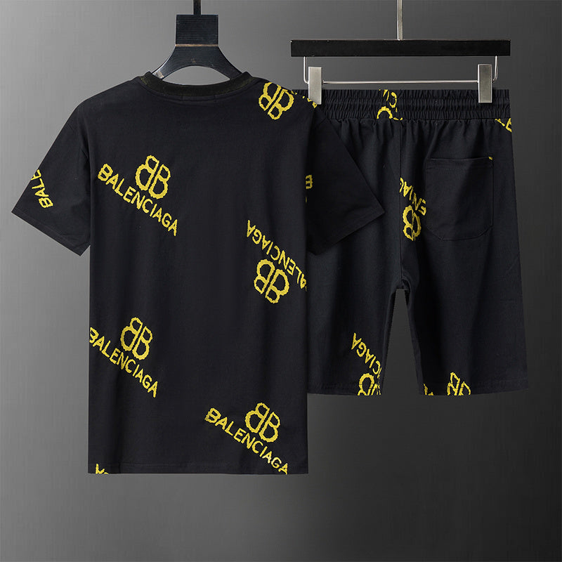 BAC23 New men's short sleeved polo top+shorts clothing