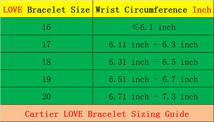 CAB15 brand bangle LOVE bracelet screw bracelet with screwdriver The most classic bangle 316L steel 18K gold plated  Jewelry 15-22cm