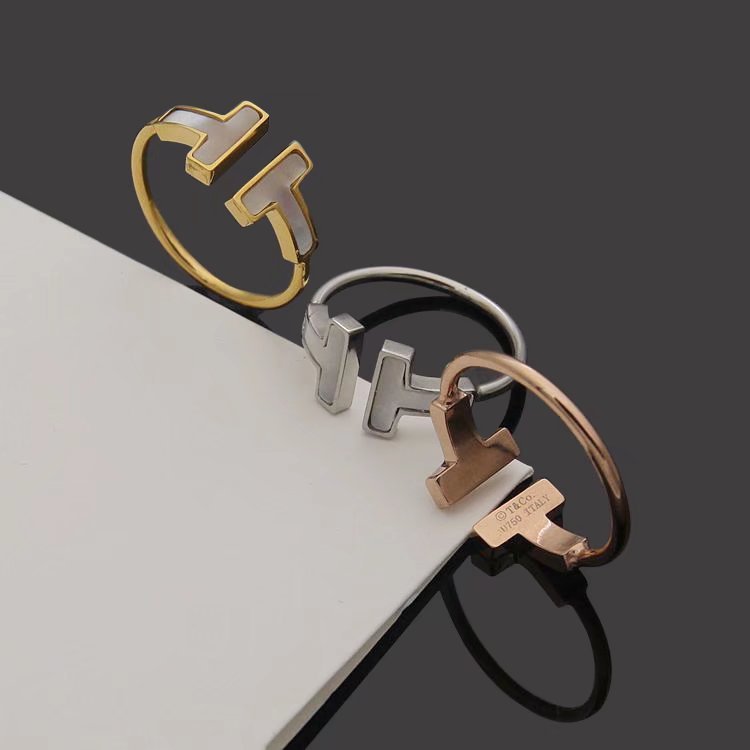 TJ01  Double T Shell Ring Jewelry