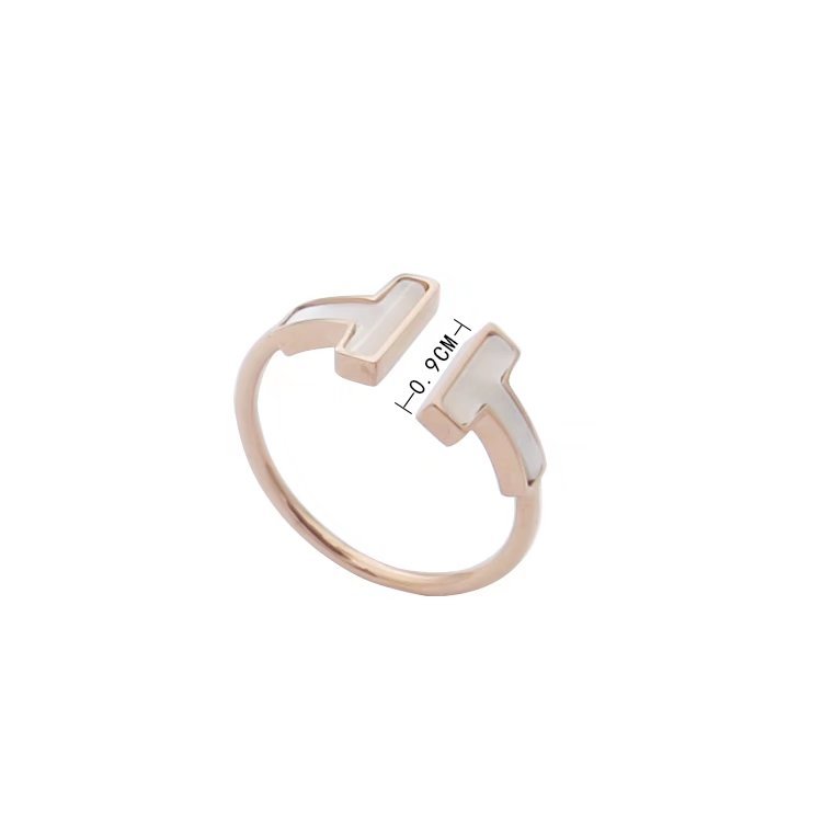 TJ01  Double T Shell Ring Jewelry