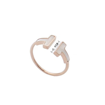TJ01  Double T Shell Ring Jewelry