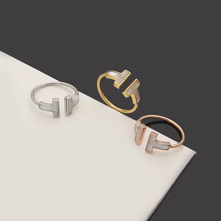 TJ01  Double T Shell Ring Jewelry