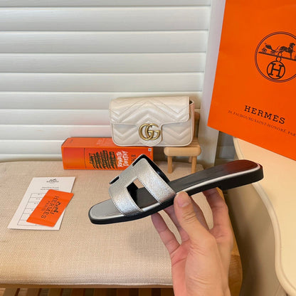 MJHS7 Leather slippers Women shoes 35-42 With box
