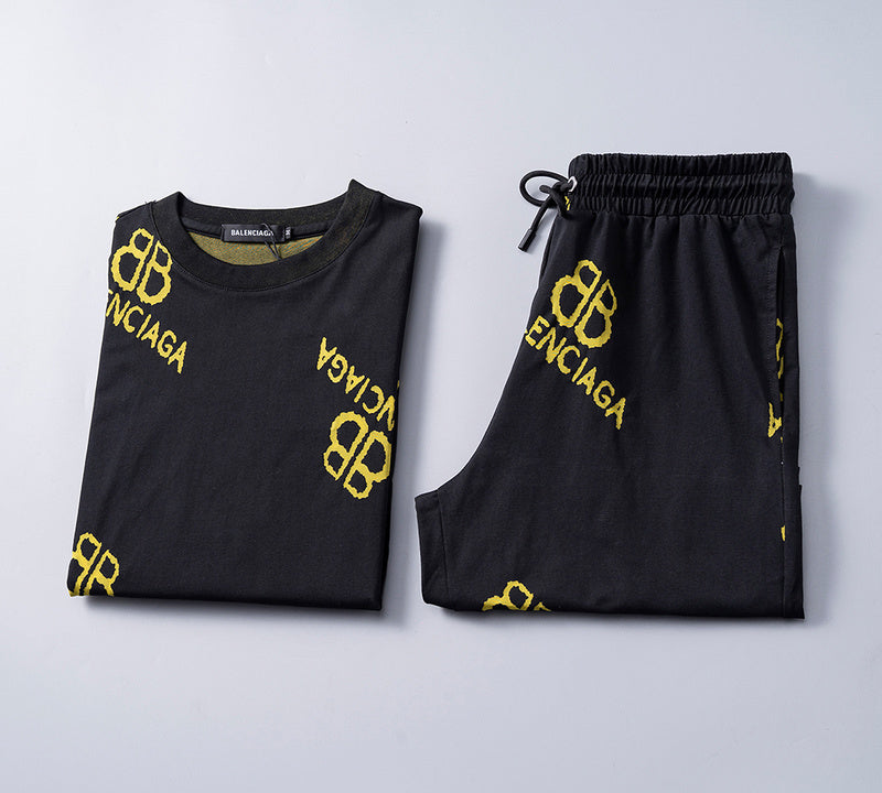 BAC23 New men's short sleeved polo top+shorts clothing